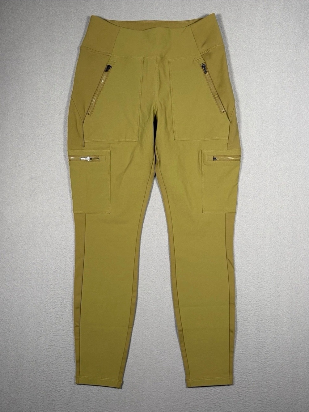 Athleta Headlands Hybrid Cargo Pants Women’s 2P Mustard Hiking Travel Utility
